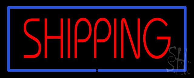 Sign Store N100-1497-outdoor Shipping Blue Border Outdoor Neon Sign 32 x 13 x 3.5 In. Sign Store N100-1497-outdoor Shipping Blue Border Outdoor Neon Sign 32 x 13 x 3.5 In.