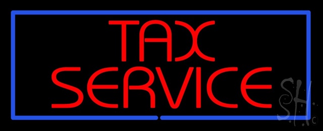 Sign Store N100-1528-clear Red Tax Service Blue Border Clear Backing Neon Sign 32 x 13 x 1 In. Sign Store N100-1528-clear Red Tax Service Blue Border Clear Backing Neon Sign 32 x 13 x 1 In.