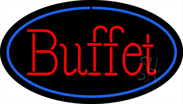 Sign Store N100-1609-clear Red Buffet Oval Blue Clear Backing Neon Sign 30 x 17 x 1 In. Sign Store N100-1609-clear Red Buffet Oval Blue Clear Backing Neon Sign 30 x 17 x 1 In.