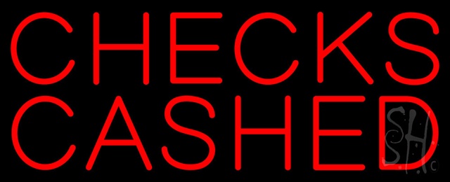 Sign Store N100-0286-clear Large Red Checks Cashed Clear Backing Neon Sign 32 x 13 x 1 In. Sign Store N100-0286-clear Large Red Checks Cashed Clear Backing Neon Sign 32 x 13 x 1 In.
