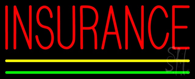 Sign Store N100-0329 Red Insurance Yellow Green Lines Neon Sign 32 x 13 x 3 In. Sign Store N100-0329 Red Insurance Yellow Green Lines Neon Sign 32 x 13 x 3 In.