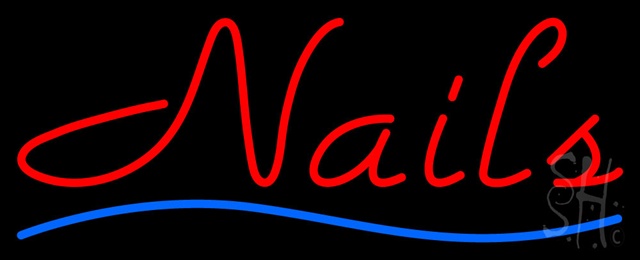 Sign Store N100-0344 Red Nails Blue Waves Neon Sign 32 x 13 x 3 In. Sign Store N100-0344 Red Nails Blue Waves Neon Sign 32 x 13 x 3 In.