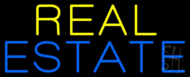Sign Store N100-0360 Yellow Blue Real Estate Neon Sign 32 x 13 x 3 In. Sign Store N100-0360 Yellow Blue Real Estate Neon Sign 32 x 13 x 3 In.