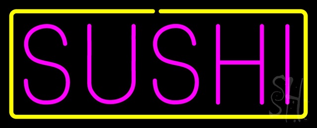 Sign Store N100-0375-clear Pink Sushi With Yellow Border Clear Backing Neon Sign 32 x 13 x 1 In. Sign Store N100-0375-clear Pink Sushi With Yellow Border Clear Backing Neon Sign 32 x 13 x 1 In.