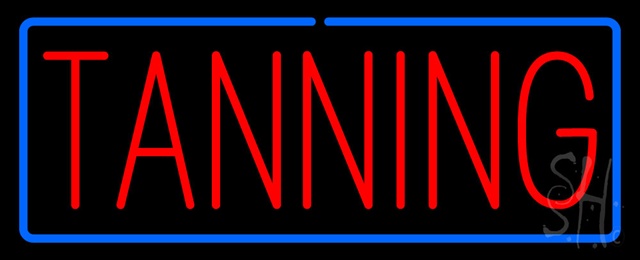 Sign Store N100-0380-clear Red Tanning Blue Border Clear Backing Neon Sign 32 x 13 x 1 In. Sign Store N100-0380-clear Red Tanning Blue Border Clear Backing Neon Sign 32 x 13 x 1 In.