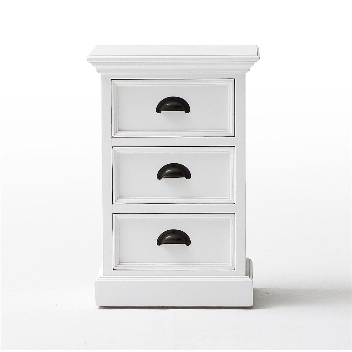Halifax White Mahogany Nightstand- 3 Drawers
