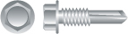 H1008 10-16 X 0.5 In. Unslotted Indented Hex Washer Head Screws Zinc Plated Box Of 8 000