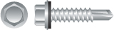 10-16 X 1.50 In. Unslotted Indented Hex Washer Head Screws Zinc Plated Box Of 2 000