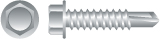 H1008v 10-16 X 0.5 In. Unslotted Indented Hex Washer Head Screws Zinc Plated Box Of 1 000