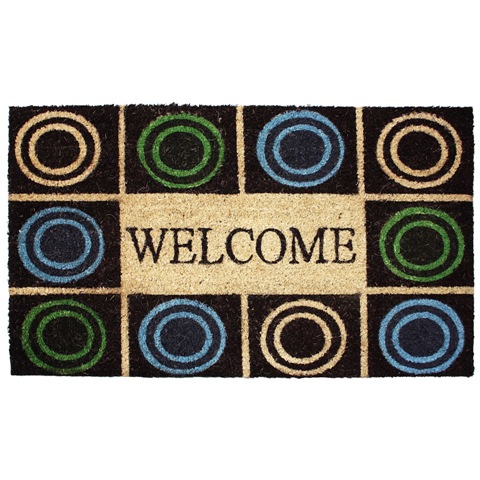 J And M Home Fashions 10327 Circles Vinyl Back Coco Doormat, 18 X 30 In.