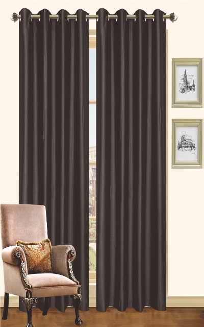 Cp020009 57 X 90 In. Holly - Faux Silk Curtain Panel - Black, Pack Of 2