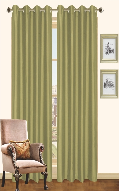 Cp023086 57 X 90 In. Holly - Faux Silk Curtain Panel - Olive