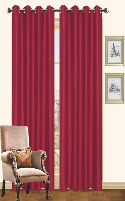 Cp019966 57 X 90 In. Holly - Faux Silk Curtain Panel - Cinnamon, Pack Of 2