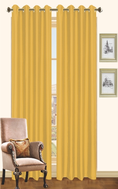 Cp020474 57 X 90 In. Holly - Faux Silk Curtain Panel - Mustard, Pack Of 2