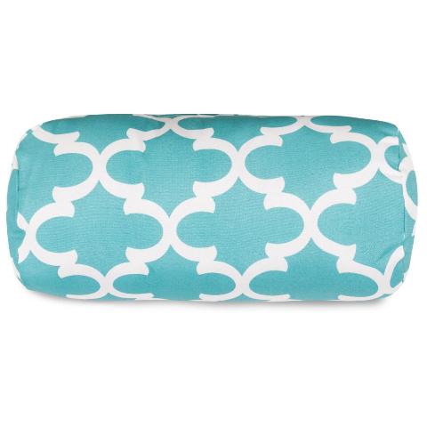 Majestic Home Teal Trellis Round Bolster Pillow