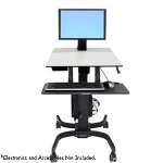 24-215-085 Work Fit C Single Ld Sit Stand Workstation Mobile, Back Tilt Keyboard Tray, Height Adjustment