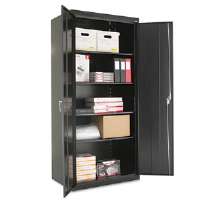 Alera Ale88129 Assembled 78 In. High Storage Cabinet, With Adjustable Shelves Black