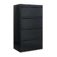 Alela543054bl Four Drawer Lateral File Cabinet, Black