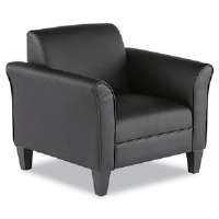 Alera Alerl23ls10b Reception Lounge Series Club Chair Black Black Leather