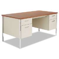 Alera Alesd216030po Double Pedestal Steel Desk Metal Desk Cherry Putty