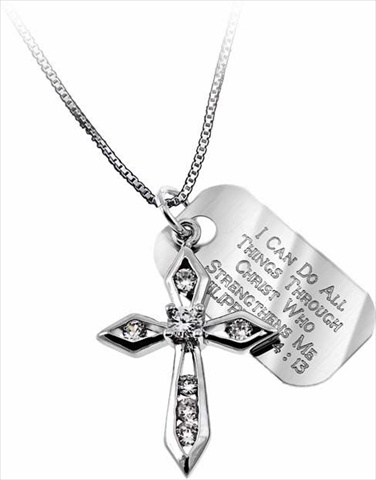 125974 Necklace Cz Big Makaira Cross All Things Phil 4 13 18 In.