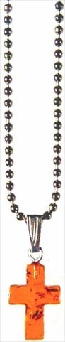 114166 Necklace Amber Cross 18 In. Chain