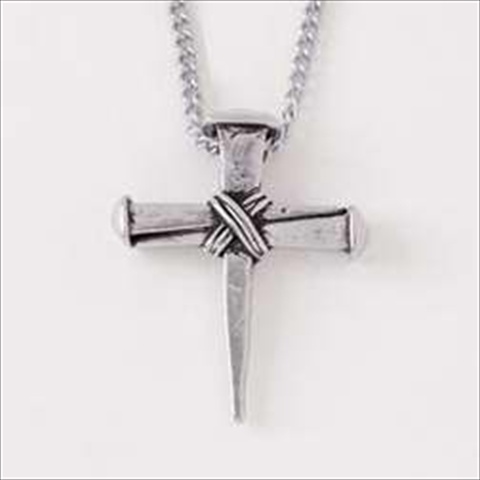 63939 Necklace Cross Wrapped Nails With 24 In. Adjustable Chain