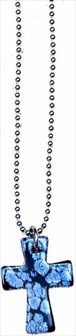 119936 Necklace Gemstone Snowflake Obsidian Malta Cross On 18 In. Chain