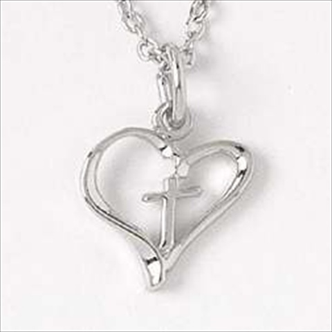 63933 Necklace Freeform Heart Cross With 18 In. Chain
