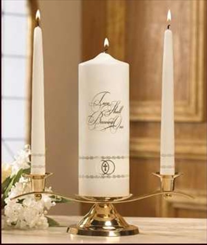 124052 Candle Wedding Unity Set Two Shall Become One Gold
