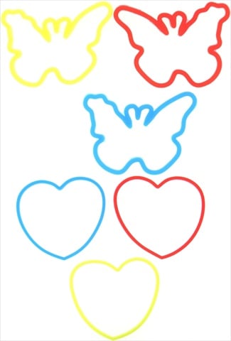 04560x Bracelet Sillycone Bandz Hearts Butterflies
