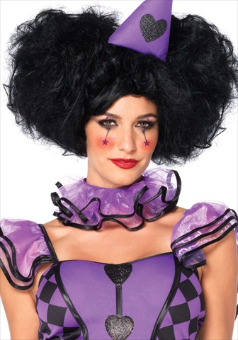 A2730 Bob Wig With Optional Side Puff Clips And Adjustable Strap One Size Black