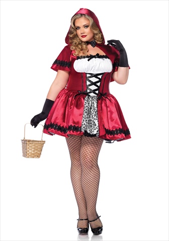 85230x 2 Piece Plus Gothic Red Riding Hood Costume Set, Size 3x-4x Red With White