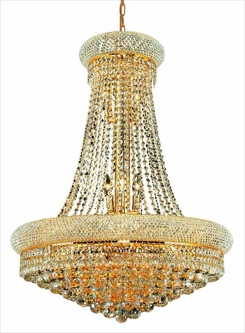 1530d28g-ss Adele Swarovski Strass Element Crystal Chandelier, Gold