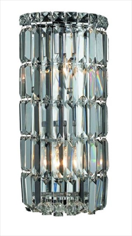 1726w8c-sa Chantal Swarovski Spectra Crystal Wall Sconce, Chrome