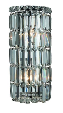 1726w8c-ss Chantal Swarovski Strass Element Crystal Wall Sconce, Chrome