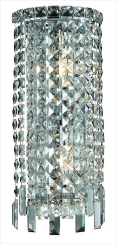1727w8c-ss Chantal Swarovski Strass Element Crystal Wall Sconce, Chrome