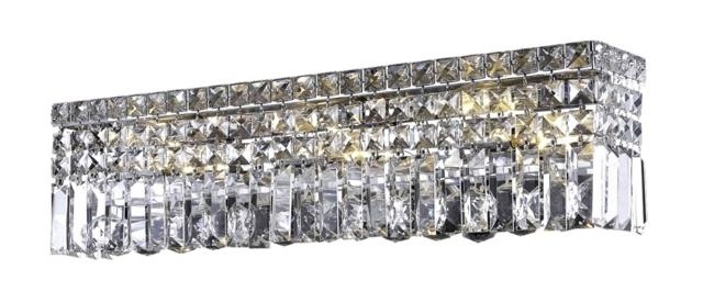 1728w26c-ss Chantal Swarovski Strass Element Crystal Vanity Light, Chrome