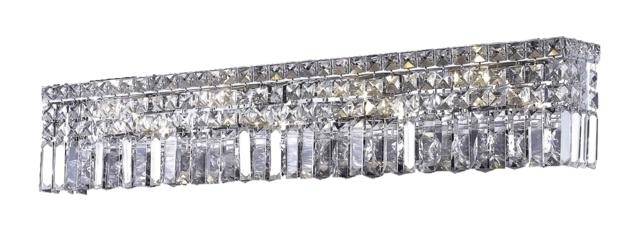1728w36c-ss Chantal Swarovski Strass Element Crystal Vanity Light, Chrome