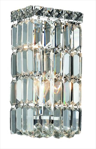 1728w6c-ss Chantal Swarovski Strass Element Crystal Wall Sconce, Chrome