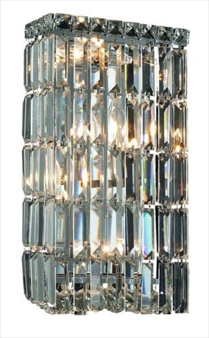 1728w8c-ec Chantal Heirloom Grandcut Crystal Wall Sconce, Chrome
