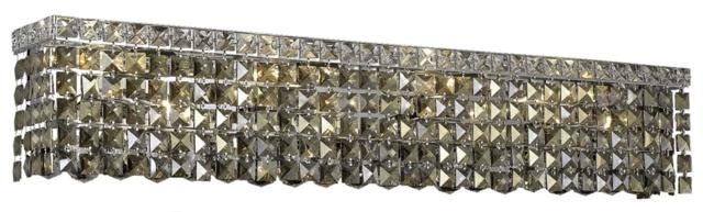 1729w36c-gt-rc Chantal Heirloom Handcut Golden Teak Crystal Vanity Light, Chrome
