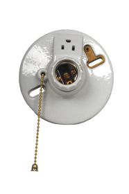 M507cw3s-ul Porcelain Receptacle Ceiling Lamp Holders With Pull Chain Outlets