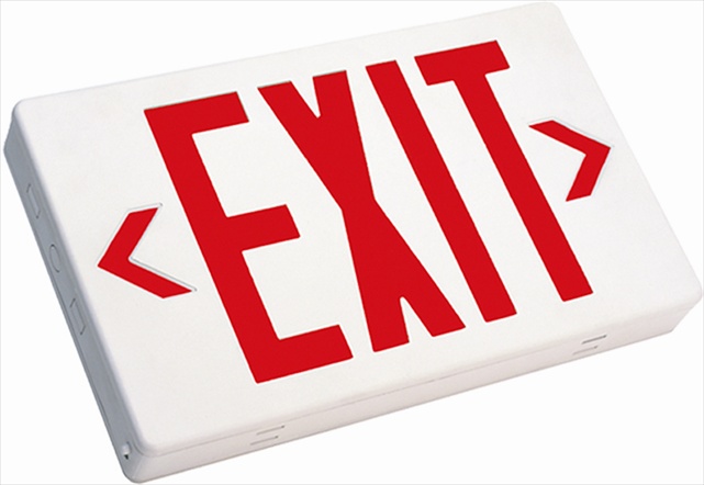 LED Exit Sign  Red Letter - White Housing