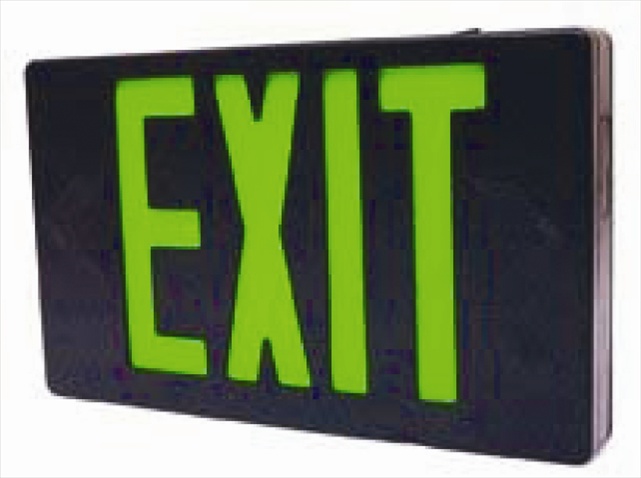 XT-GW-EM LED Exit Sign  Green Letter - White Housing