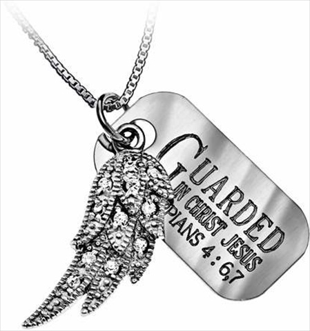 125976 Necklace Wing Guarded In Christ Jesus Phil 4 6 7 18 In.