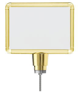 Lavi Industries 50-1141DH-GD Horizontal Drum Top Traditional Post Sign Frame 8.5 x 11 In. Gold Lavi Industries 50-1141DH-GD Horizontal Drum Top Traditional Post Sign Frame 8.5 x 11 In. Gold