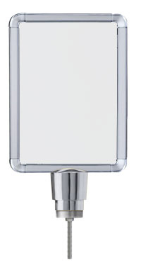 Lavi Industries 50-1141DV-S-CL Vertical Drum Top Traditional Post Sign Frame 8.5 x 11 In. Chrome Lavi Industries 50-1141DV-S-CL Vertical Drum Top Traditional Post Sign Frame 8.5 x 11 In. Chrome
