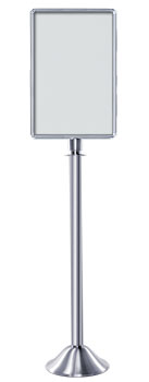 Lavi Industries 40-4202-14VS 14 x 22 In. Vertical Traditional Sign Stand With Dome Base - Polished Stainless Steel Lavi Industries 40-4202-14VS 14 x 22 In. Vertical Traditional Sign Stand With Dome Base - Polished Stainless Steel