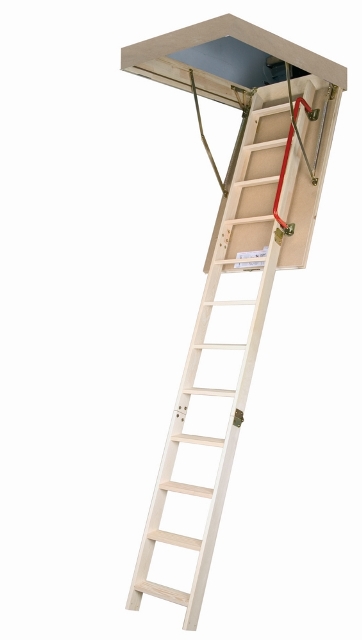 66803 Lwp Wooden Insulated Attic Ladder, 300lbs